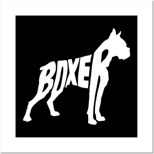 Boxer white Posters and Art